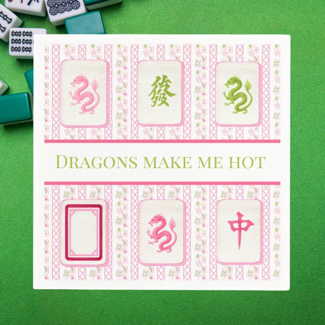 Guardanapo De Papel Preppy Mahjong Dragon Me Torna Engraçado (Criador carregado)