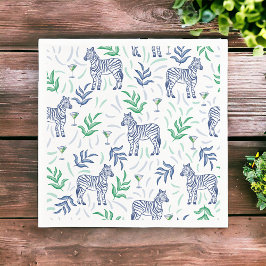 Guardanapo De Papel Preppy Navy Zebra Martinis Brancas