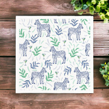 Preppy Navy Zebra Martinis Branco