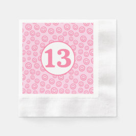 Guardanapo De Papel Preppy Pink Smile Face