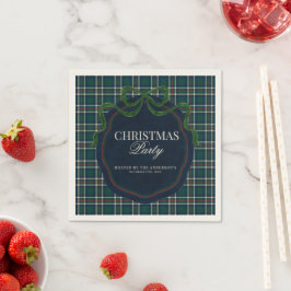 Guardanapo De Papel Preppy Plaid Christmas Party Green Navy Tartan  