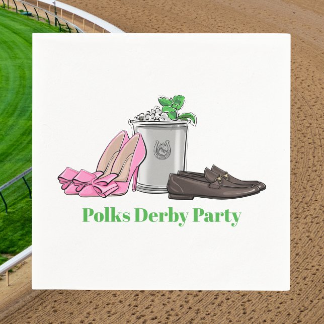 Guardanapo De Papel Preppy Race Day Fancy Shoes Mint Julep Custom  (Criador carregado)