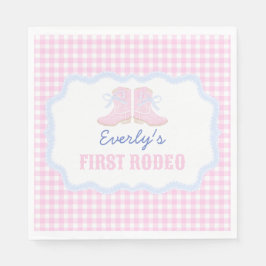 Guardanapo De Papel Preppy Rodeo First Birthday Cowgirl Boots