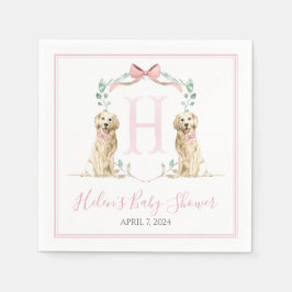 Guardanapo De Papel Preppy Southern Pink Dog Chá de fraldas