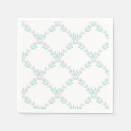 Guardanapo De Papel Preppy Watercolor Floral Gingham Birthday