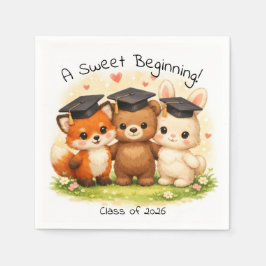 Guardanapo De Papel Preschool Kindergarten Fox Bear Bunny Party