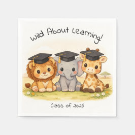 Guardanapo De Papel Preschool Kindergarten Lion Elephant Giraffe Party