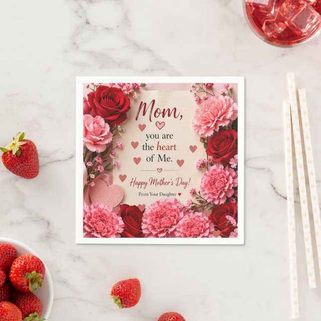 GUARDANAPO DE PAPEL PRESENÇA DE AMOR PARA O DIA DAS MÃES  (Insitu)