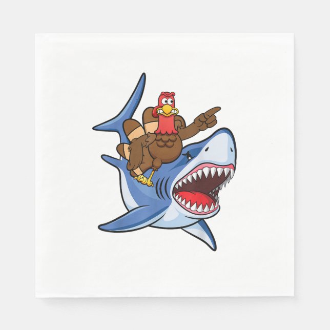 Guardanapo De Papel Presente De Ação De Graças De Tubarão Para Criança (Frente)
