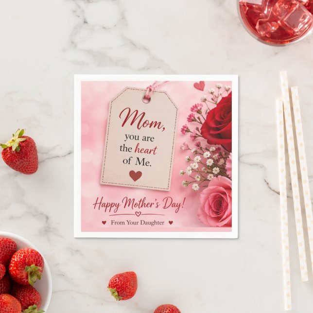 GUARDANAPO DE PAPEL PRESENTE DE AMOR PARA O DIA DAS MÃES  (Insitu)