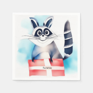 Guardanapo De Papel presente de aniversário de guaxinim bonito