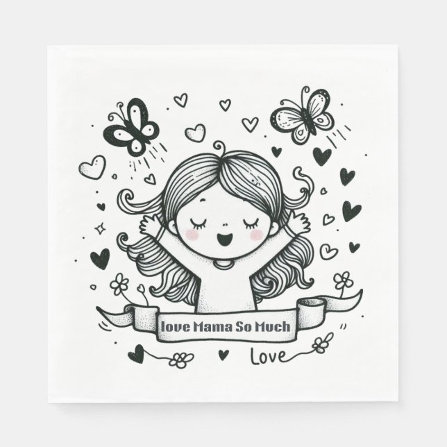 Guardanapo De Papel Presente de dia de as mães | Ame Tanto A Mamãe (Frente)