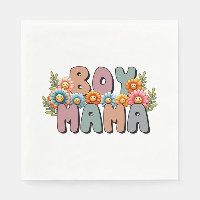 Guardanapo De Papel Presente de dia de as mães | Boy Mama (Frente)