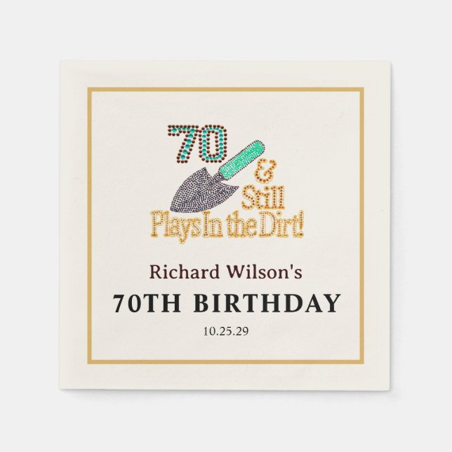 Guardanapo De Papel Presente de Festa de aniversário de jardinagem de  (Frente)