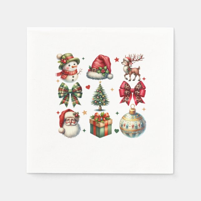 Guardanapo De Papel Presente de Natal Ilustração de Natal (Frente)