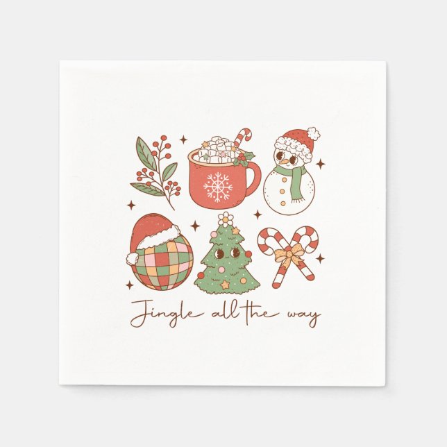 Guardanapo De Papel Presente de Natal Jingle All The Way (Frente)