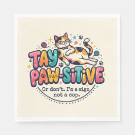 Guardanapo De Papel Presente engraçado para amantes de gatos que ficam