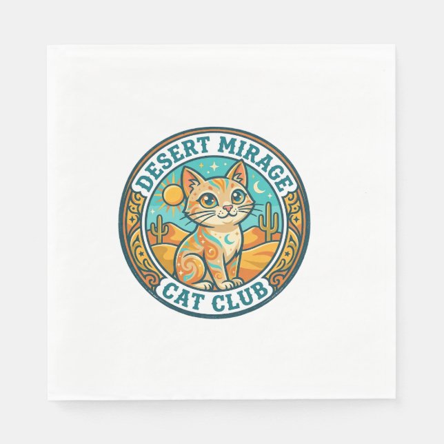 Guardanapo De Papel Presente para Mãe de Gato do Deserto Mirage - Dese (Frente)