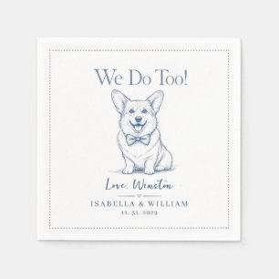 Guardanapo De Papel Presente Personalizado para Casamento de Corgi Ama