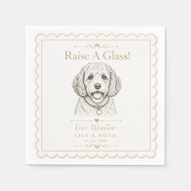 Guardanapo De Papel Presente personalizado para noivo de Goldendoodle, (Frente)