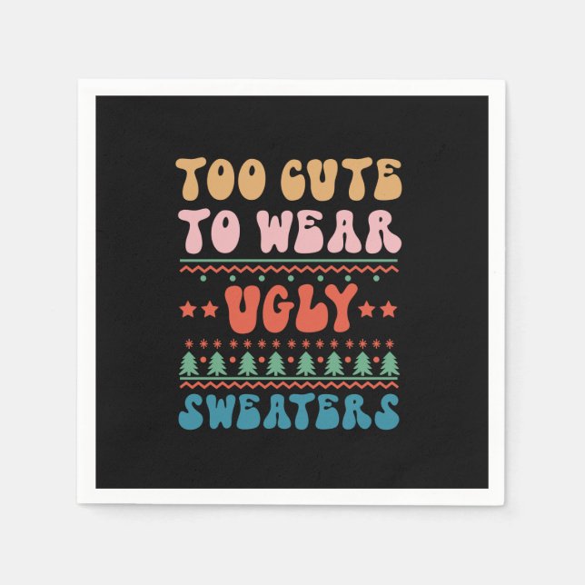 Guardanapo De Papel Presente Xmas Muito Bonito Para Vestir Suéter Feio (Frente)