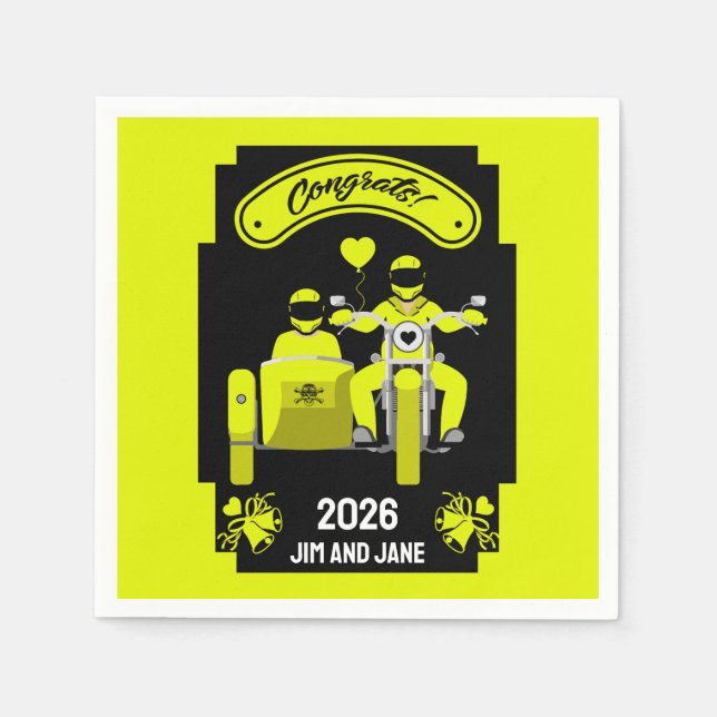 Guardanapo De Papel Presentes De Casamento De Motocicletas Para Casal (Frente)