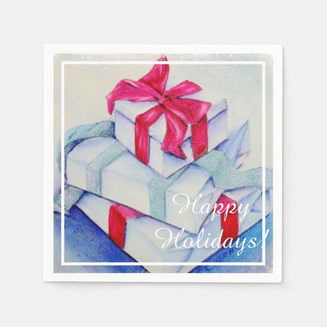 Guardanapo De Papel Presentes para a festa de Natal (Frente)