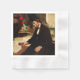Guardanapo De Papel Presidente Abraham Lincoln com Rosa e chapéu