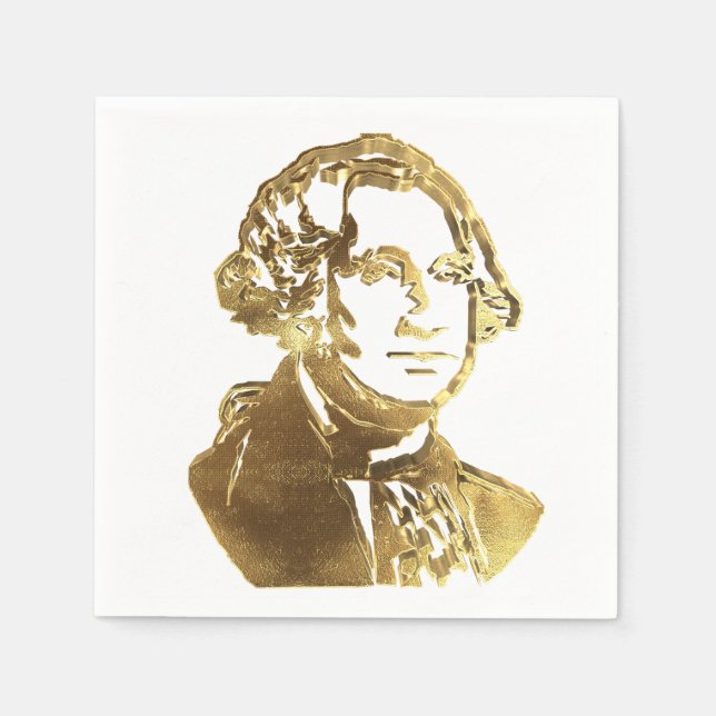 Guardanapo De Papel Presidente Americano George Washington Ouro Chic (Frente)
