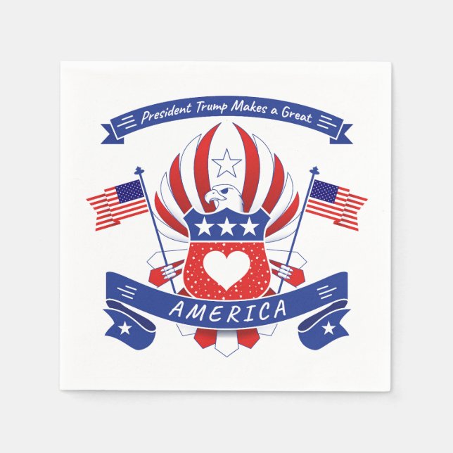 Guardanapo De Papel Presidente Trump faz uma AMÉRICA Excelente (Frente)