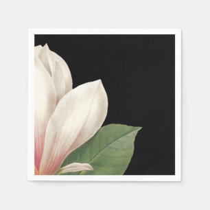 Guardanapo De Papel Preto branco cor-de-rosa do sul da flor da