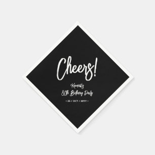 Guardanapo De Papel Preto & Branco   Festa de aniversário Chic Oitava
