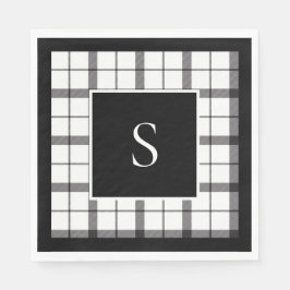 Guardanapo De Papel Preto, Branco, Xadrez, Elegante, Chique, Moderno