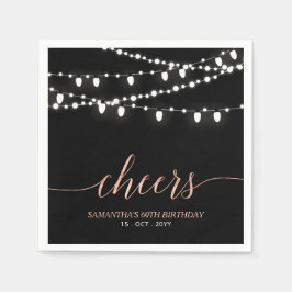 Guardanapo De Papel Preto e Rosa Dourado | Festa de aniversário para a