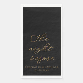 Guardanapo De Papel Preto Minimalista e Dourado A Noite Antes do Casam