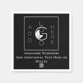 Guardanapo De Papel Preto moderno adicione o seu Marketing comercial d