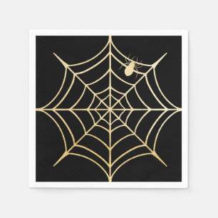 Guardanapo De Papel Preto & o Dia das Bruxas assustador Dourado
