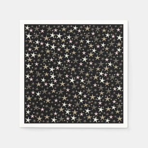 Guardanapo De Papel preto, prateado, brilhante, brilhante, estrela, co