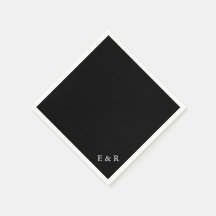 Preto Sólido com Detalhe de Casamento Branco