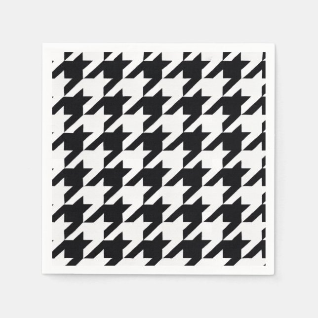 Guardanapo De Papel Pretty Black White Houndstooth (Frente)