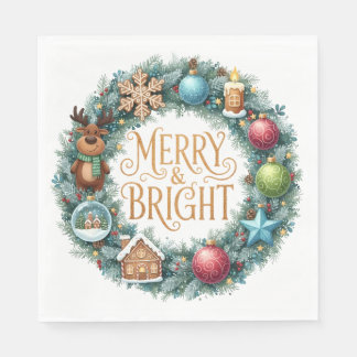 GUARDANAPO DE PAPEL PRETTY HOLIDAY CHRISTMAS NEW YEAR WREATHS