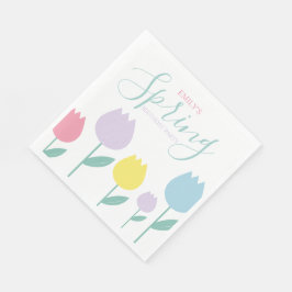 Guardanapo De Papel Pretty Spring Tulips Pastel Floral Birthday Party