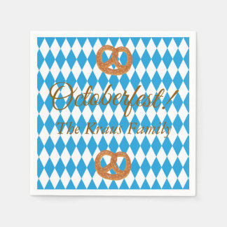 Guardanapo De Papel Pretzels Personalizados Blue Bavarian Oktoberfest