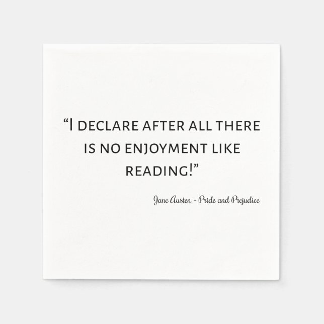 Guardanapo De Papel Pride and Prejudice Quote III (Frente)