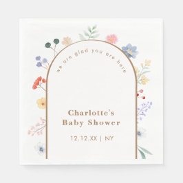 Guardanapo De Papel Primavera Boho Arch Wildflower Chá de fraldas