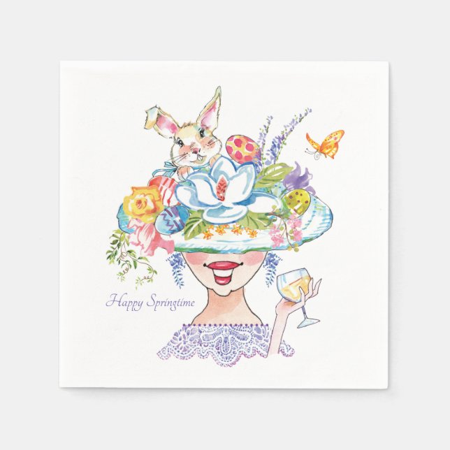 Guardanapo De Papel Primavera Bonny Bonnet Bonito Lady Napkins (Frente)