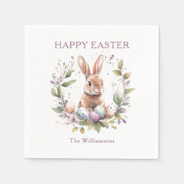 Guardanapo De Papel Primavera Bunny Easter Egs Wreath Personalizado