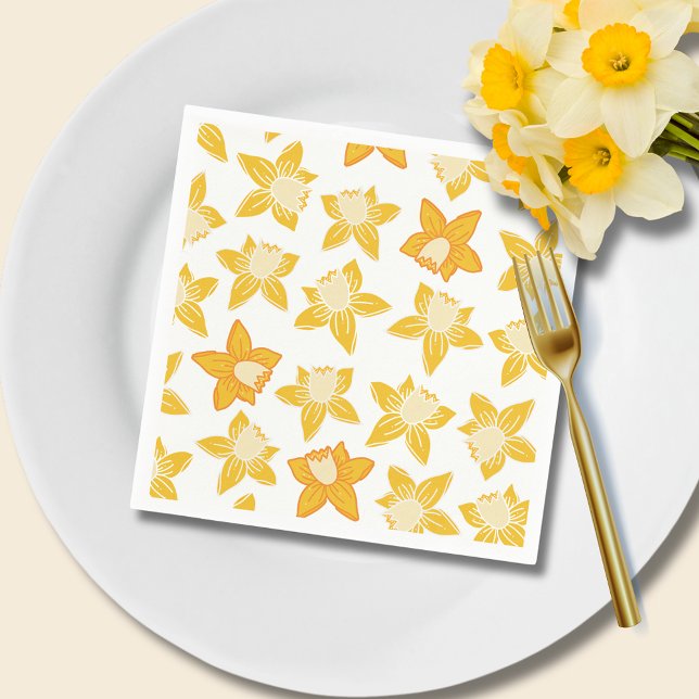 Guardanapo De Papel Primavera Daffodil (Daffodil spring floral paper napkins)