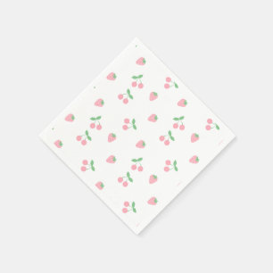 Guardanapo De Papel Primavera de Fruta de morango rosa bonito
