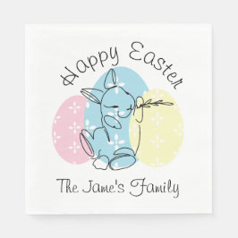 Guardanapo De Papel Primavera de Ovos de Páscoa de Coelhinhos de Linha
